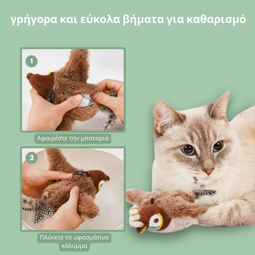 Διαδραστικό παιχνίδι πουλί για γάτες